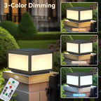 Solar Post Lights Outdoor Pillar Light,Solar Cap Column Lighting LED Square Deck Cap Lamp for Flat Surface Patio Garden Decoration, Stainless Steel Lamp Post Dusk to Dawn with IP65 Waterproof（10"x10"） - Image 3