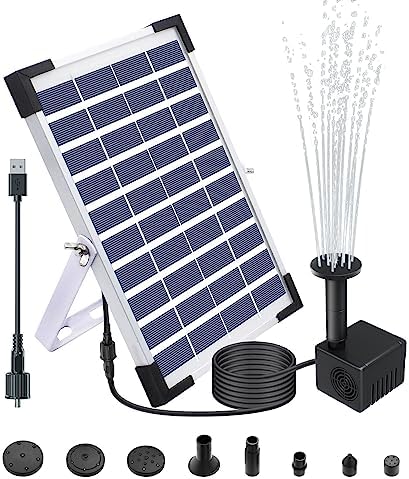 Lewisia 5W Solar Fountain Pump for Pool Pond Bird Bath Garden Decoration Submersible Fountain Pump Kit by Lewisia