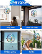 12 Inch Oil Painting Forest Wind Spinner for Yard and Garden, Colorful Trees Couple Vibrant Hanging Ornaments Outdoor 3D Kinetic Wind Sculpture Spinners Indoor Outdoor Patio Décor Ornaments Gift - Image 7