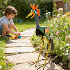 24'' Metal Wacky Peacock Garden Statues Outdoor Decor, Rooster Decor Chicken Yard Sculptures Art Decoration for Home Outsiede Patio Lawn Backyard, Gift for Women Lovers Moms(Red & Green) - Image 6