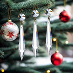 24Pcs 76mm Clear Crystal Chandelier Icicle Prisms with Octagon Beads,Crystals Lighting Lamp Replacement Parts,Crystal Decors for Christmas Wedding (Clear Color with Gold Pin, 76mm(3.0inches)) - Image 5