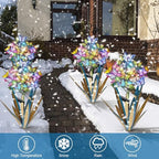 Homight Solar Metal Agave Butterfly Flower Stick Garden Sculpture - Outdoor Gift, Christmas Lights - Swaying Butterfly Garden Lights (2 PCS Blue) - Image 4