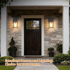 Outdoor Light Fixtures Wall Mount, Waterproof Front Porch Lights, Modern Exterior Lighting Fixtures with E26 Socket, Black Wall Sconces Lantern Lamp, Outside Lights for House, Garage, Patio (2 Pack） - Image 7