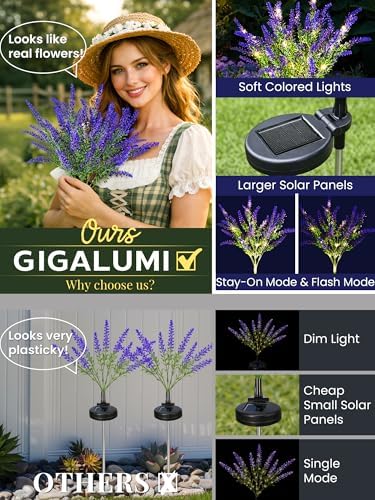 GIGALUMI Solar Halloween Lights Artificial Flowers for Garden Decor, 4 Pack - Image 4
