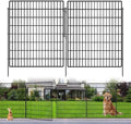 5 Panels Garden Fencing Animal Barrier with Lock, 33 in(H) X 12 ft(L) Dog Fence Outdoor for Yard Rustproof No Dig Decorative Tall Garden Fence Metal Wire Panel Border Rabbit Ground Stakes Fencing by KYATE