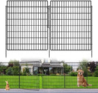 5 Panels Garden Fencing Animal Barrier with Lock, 33 in(H) X 12 ft(L) Dog Fence Outdoor for Yard Rustproof No Dig Decorative Tall Garden Fence Metal Wire Panel Border Rabbit Ground Stakes Fencing by KYATE