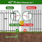 Decorative Metal Garden Fence with Gate 42" x 11.5', Dog Fence Outdoor - Image 4
