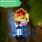 Goodeco Gnome Tree Hugger with Solar Lantern - 10.6" Tree Face Garden Decor - Image 5