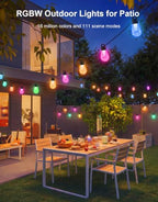 APPECK RGBW Outdoor String Lights 50ft, Smart Patio Light with 15 LED Bulbs - Image 2