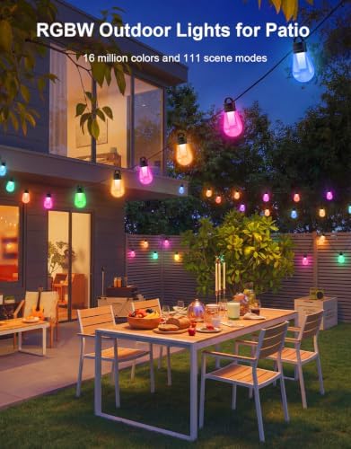 APPECK RGBW Outdoor String Lights 150ft, Smart Patio Light with 45 LED Bulb - Image 2