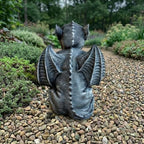 OLOMA Gothic Winged Gargoyle Concrete Statue Garden Outdoor Fantasy Decor Mythical Beast Rustic Sculpture Medieval Mythical Lawn Yard Patio Halloween Ornament Weather Proof Fantasy Accent Gift - Image 2