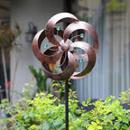 Solar Wind Spinner Improved 360 Degrees Swivel Multi-Color LED Lighting Glass Ball with Kinetic Wind Spinner Vertical Metal Sculpture Stake Construction for Outdoor Yard Lawn & Garden. by HDNICEZM