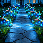 VOOKRY Dragonfly Solar Garden Lights Outdoor (8 Pack, 48 LEDs), Dragonfly Outdoor Decor with Solar Firefly Lights Waterproof Swaying Light for Yard Patio Pathway Lawn Gardening Gift for Women, Blue by VOOKRY