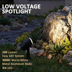 12V AC 3W Landscape Spotlights 200 Lumens 3000K 2 PK - Image 2