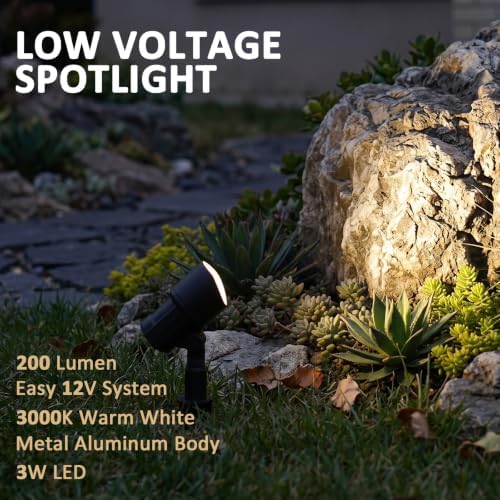 12V AC 3W Landscape Spotlights 200 Lumens 3000K 2 PK - Image 2