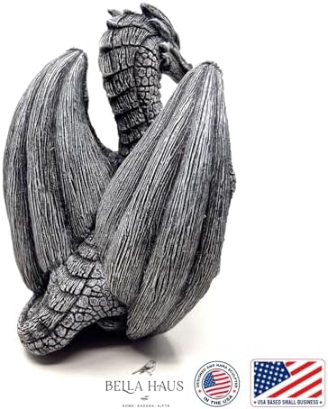 Medieval Dragon Shelf Sitter | Gothic Statue for Home, Office, or Garden | Fierce Winged Figurine | 6.5 Inches Indoor & Outdoor Resin Decor (Tavros the Dragon) - Image 4