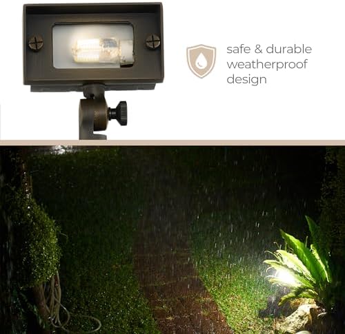 Amped Landscape Lighting 12V Flood Wall Wash Light with G4 Socket in Aged Brass Solid Copper Enhanced Protection for Coastal Environments - Image 4