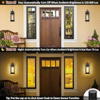 Dusk to Dawn Outdoor Lighting Wall Mounted 17 Inch Black - Image 2