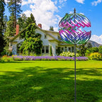 MUMTOP Wind Spinner Outdoor 360° Dual-Rotation Metal Wind Sculpture, Purple - Image 4