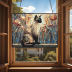 Customized Rectangle Mosaic Siamese Cat On Windowsill Stained Glass Window Hanging Sun Catcher Halloween Haning Ornament Decoration Christmas Birthday Gifts for Lover, Friends - Image 4