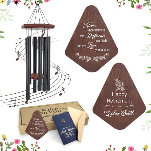 Retirement Wind Chimes Personalized, Retirement Gifts for Woman/Man, Teachers/Worker, Customized Wind Chimes, Decorative Wind Chimes Outdoor by Astarin