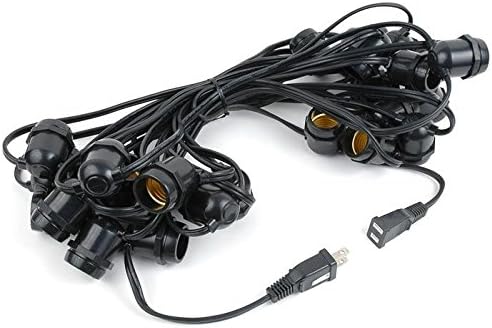 37.5 Foot S14 LED Edison Outdoor String Lights, Black Wire, 25 Bulbs - Image 4
