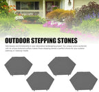 4Pcs Large Stepping Stones,Outdoor Stepping Stones with 24pcs Ground Stakes,Outside Flooring Pavers Decorative for Garden Yard Lawn Pathway Walk Way (Grey) - Image 3