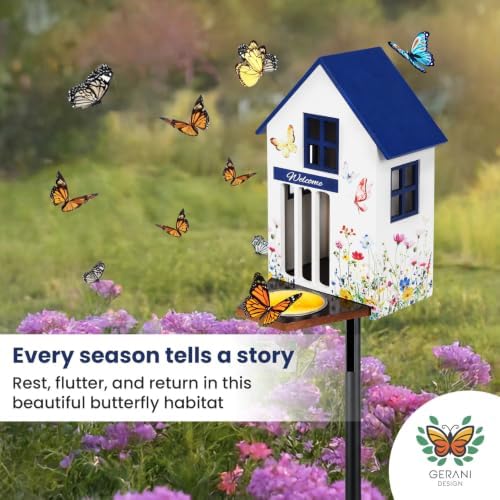 Butterfly House and Feeder for Outside with Metal Stake - Image 4