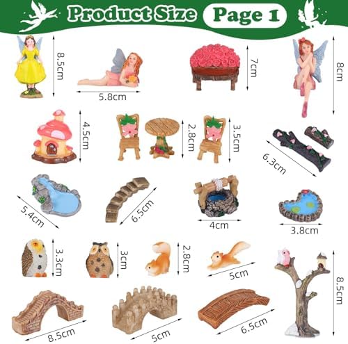 109 Pcs Fairy Garden Accessories Miniature Fairy Figurines Kit - Image 3