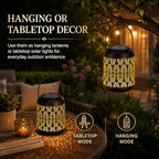 LeiDrail Solar Lantern Outdoor Hanging Lanterns Garden Metal Decorative Light Warm White LED Waterproof Landscape Lighting for Table Pathway Party Yard - 2 Pack - Image 6