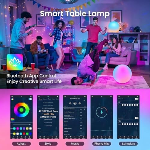 LOFTEK 8-inch Smart LED Ball Lamp with APP & Music Sync, Corded Electric - Image 4