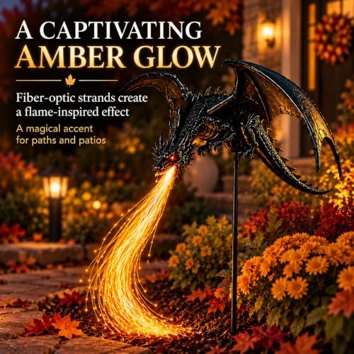 2027 Upgraded Solar Dragon Fire Garden Light, Dragon Flame Solar Light, Dragon Garden Stake Outdoor Decor，1PC - Image 2