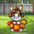 Cute Little Bunny Autumn Acrylic Suncatcher by AVAGAN