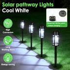 Mancra Solar Pathway Lights Outdoor, 8 Pack Metal Glass Solar Lights Outdoor Waterproof Auto On/Off Landscape Path Lighting Garden Decor for Yard Walkway Driveway, Cool White - Image 2