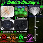 Tujoe 6 Pcs Halloween Solar Firework Stake Lights 180 LED 8 Modes - Image 2