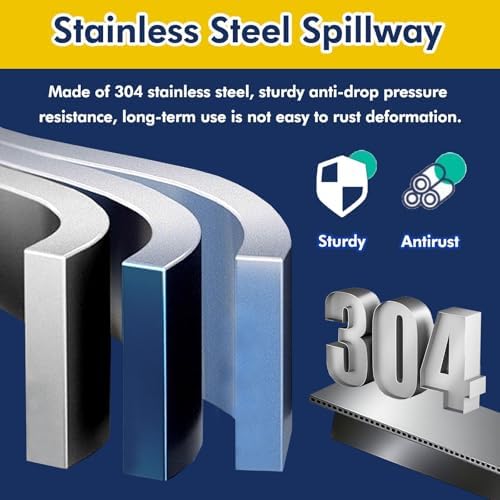 Pool Fountain Acrylic Waterfall Spillway Decorative Water Feature,Heavy-Duty Wall-Mounted Waterfall Spillway Kit for Garden & Patio Decor, 14in Silver Flow Con - Image 3