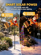 Christmas Solar Kettle Lights,Solar Santa Claus Watering Can Light，B(Warm) - Image 3