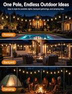 6 Pack String Light Poles for Outside, Adjustable Metal Patio Light Poles - Image 2
