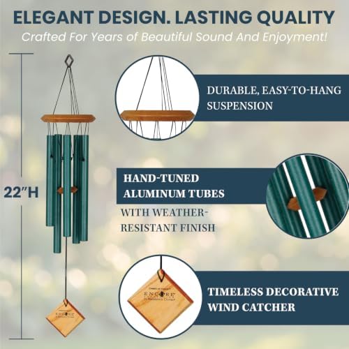 Woodstock Chimes Encore Collection, Chimes of Polaris, 22'' Verdigris Wind Chimes for Outdoor, Patio, Home or Garden Décor (DCV22) - Image 4