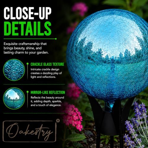 12-Inch Teal Reflective Glass Garden Orb, Mirror-Polished Hollow Sphere for Weather-Resistant Outdoor Yard Décor, Lawn Accent, Patio Landscaping, and Home Ornament, Shine, and Timeless Charm - Image 3