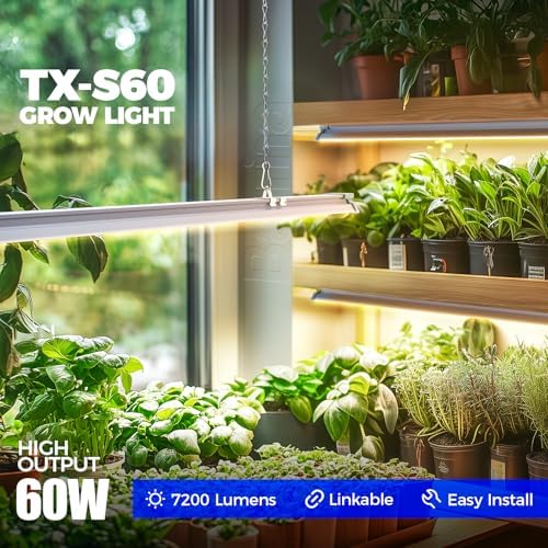 Barrina TX-S60 4FT Grow Light, 240W(4 x 60W, 1680W Equivalent), Timer - Image 2