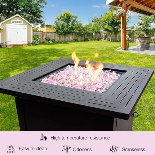 10 Pounds Fire Glass 1/2 Inch High Reflective Tempered Firepit Glass - Image 5