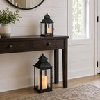 NEEDOMO Lanterns Decorative Outdoor&Indoor, Set of 2 Large Bronze Metal Lantern Decor with Glass, Candle Holder for Porch, Patio, Garden, Balcony, Wedding, Table Centerpiece Decor with LED Candles - Image 3