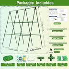 Cucumber Trellis for Raised Bed, A-Shape Arch Metal Garden Trellis for Climbing Plants, Heavy Duty Plant Trellis Outdoor, Easy Assembly Rustproof Trellis for Vines - Image 2