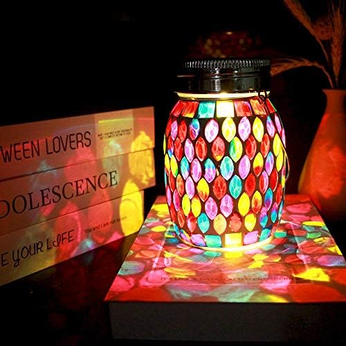 Mosaic Solar Lights Outdoor Hanging Lanterns, Rechargeable Mosaic Solar Lanterns， Outdoor Waterproof Solar Night Lights Table Lamps for Decorations - Image 4