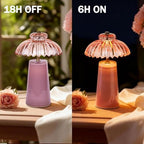 MJ PREMIER Battery Operated Lamp, Small Cordless Lamp with Timer, Pink - Image 4