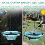 Ceramic Hanging Solar Bird Bath,Fountain Bird Bath Hanging for Outside - Image 4