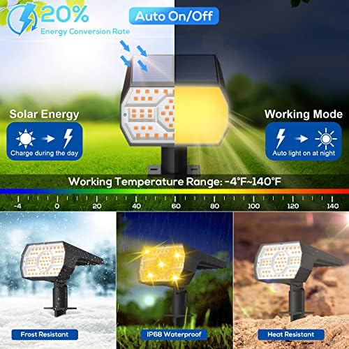 NYMPHY Solar Lights Outdoor Waterproof - 6 Pack (Warm White) - Image 3