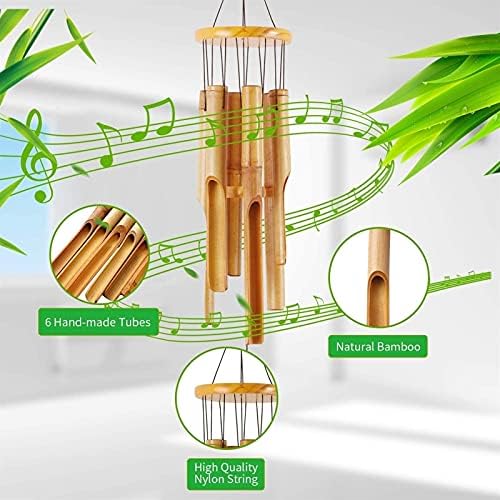 JYDQM Bamboo Wind Chimes, Outdoor Garden & Indoor Wind Chime with Natural Relaxing Soothing Sound for Home Decoration Gifts - Image 7