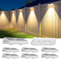 8 Pack Solar Fence Lights Outdoor ,3CCT & RGB 13 Color Mode Fence Lights Solar Powered with Ultra-Bright Lens IP65 Waterproof,Solar Wall Light for Backyard/Step/Patio/Deck/Stair/Railings(White) by UGDLUCK